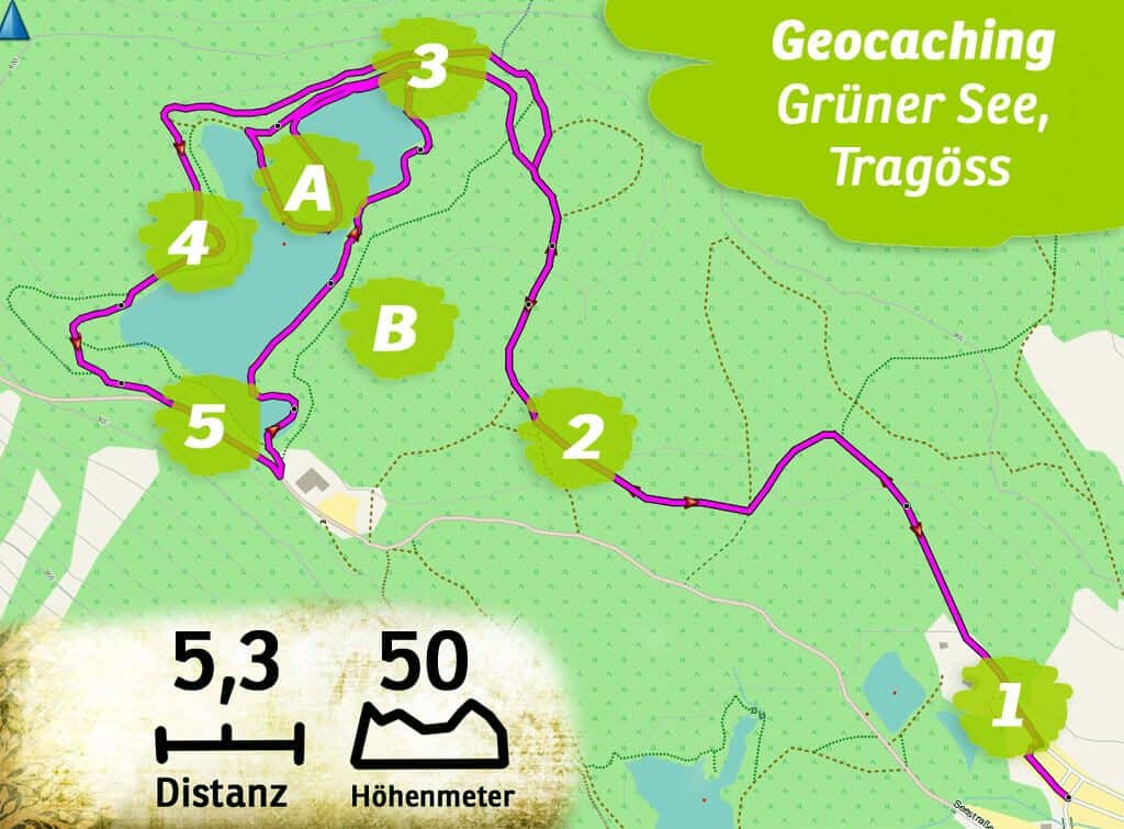 Geocaching teamevent teambuilding gruener see steiermark route kl
