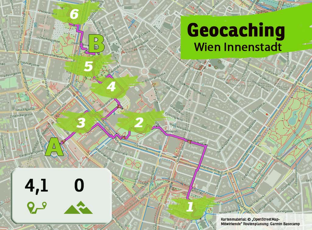 wien innenstadt karlskirche rathaus teamevent teambuilding betriebsausflug geocaching karte uebersicht