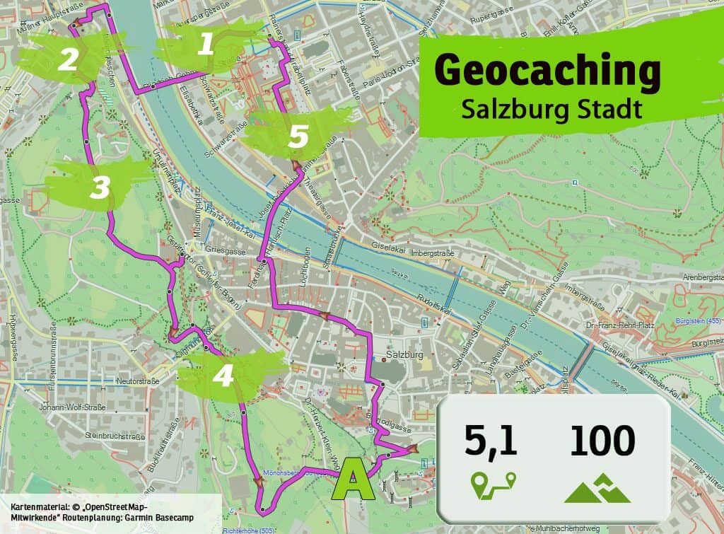 salzburg stadt teamevent teambuilding betriebsausflug geocaching karte uebersicht